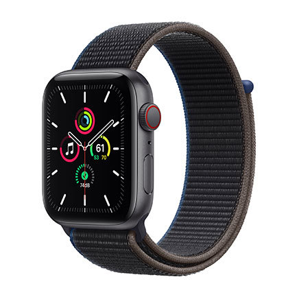 Apple Watch SE 44mm 2020 Space Grey Aluminium Case with Charcoal Sport Loop