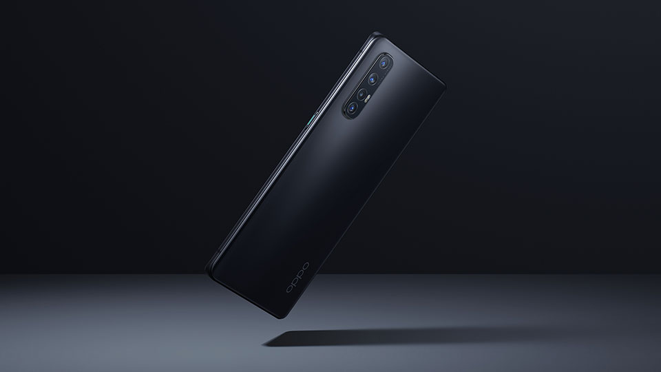 the back of the black OPPO Find X2 Neo