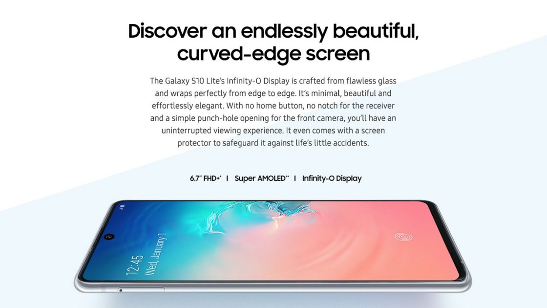 Samsung Galaxy S10 lite display