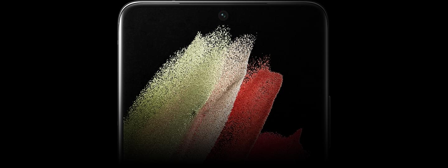 Samsung Galaxy S21 Ultra 5G display with paint on the screen