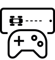 Icon showing controlling mobile by gamepad