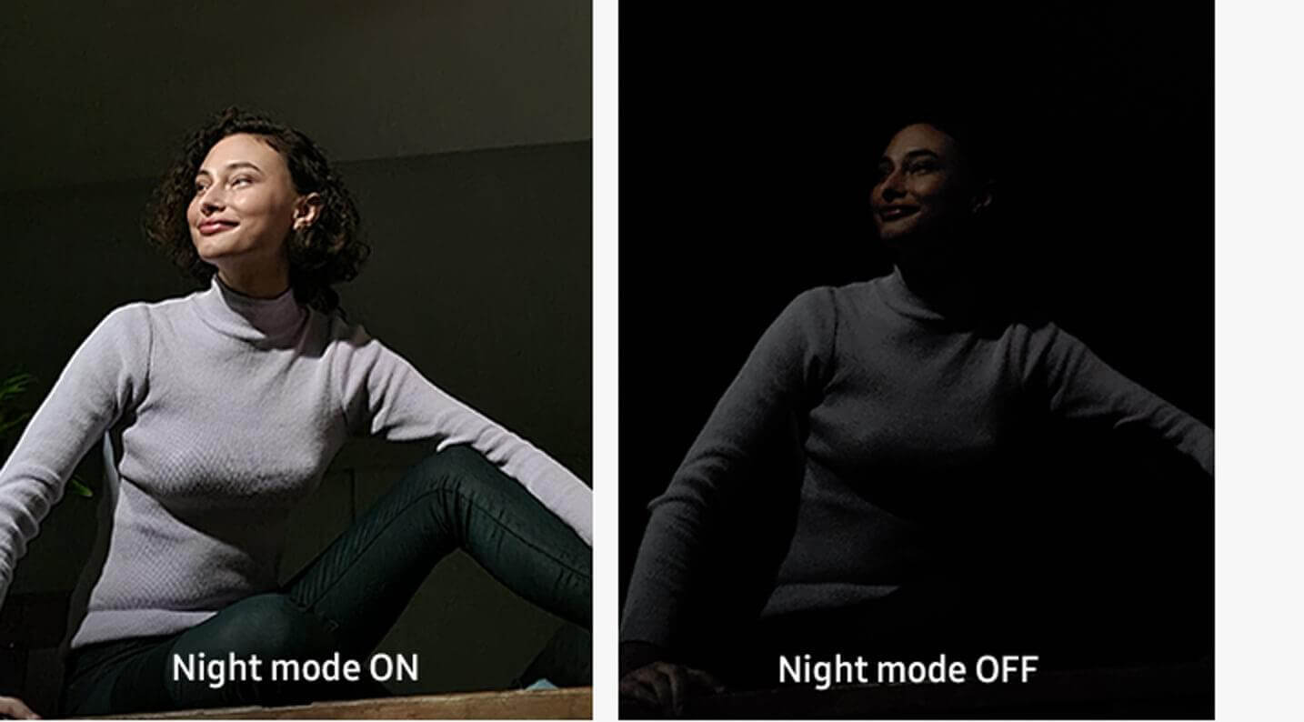 Demonstrating S20 FE night mode image option