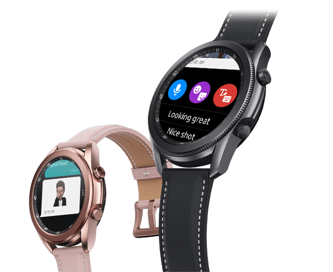 Samsung Galaxy Watch3 in black and rose gold