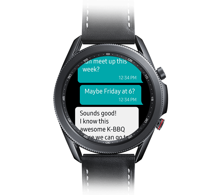 Samsung Galaxy Watch3 with messages