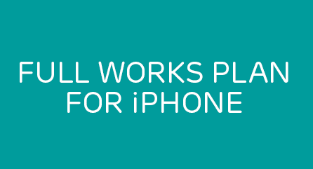 'The Full Works plan for iPhone' copy in an image